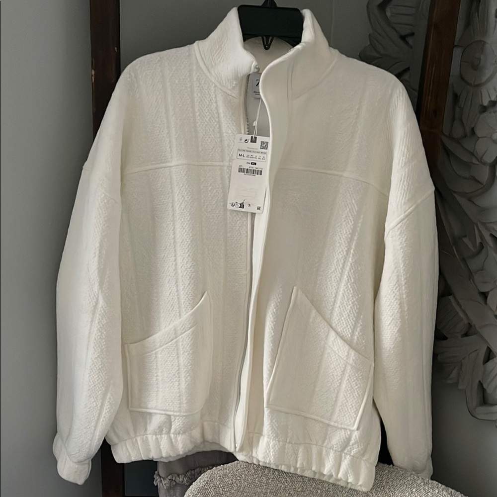 Women's White Quilted Jacket